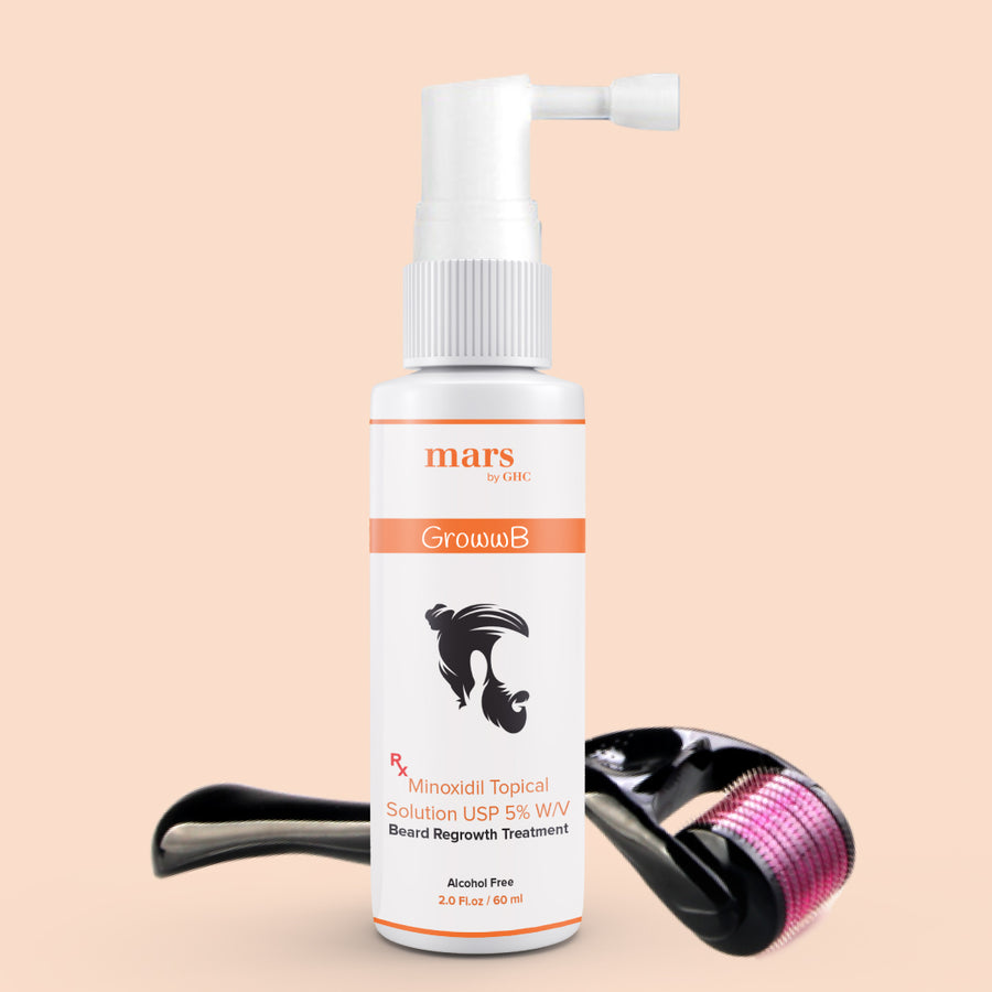 Beard Growth Combo (Minoxidil topical Solution USP 5% +Derma Roller)